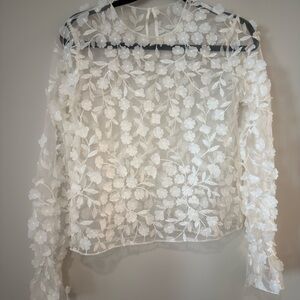 Chic Floral Lace Sheer Blouse